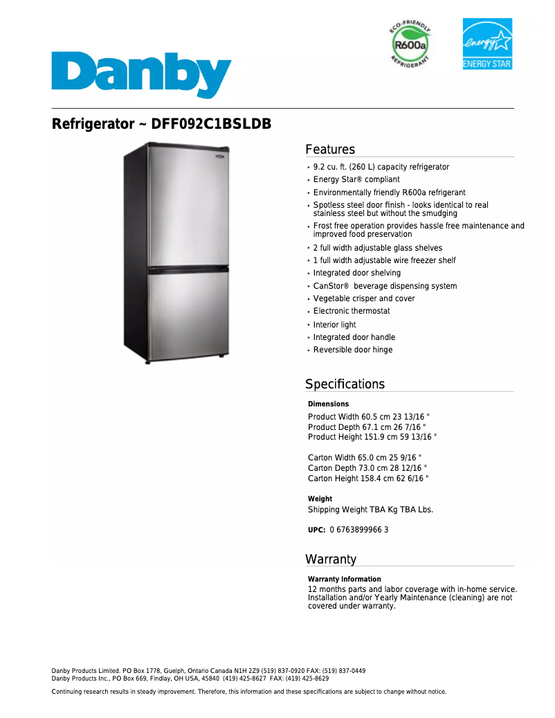 Imagen de la primera página del manual del dispositivo DFF092C1BSLDB