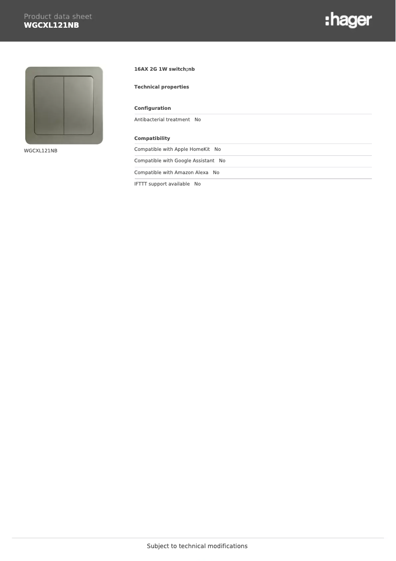 Imagen de la primera página del manual del dispositivo WGCXL121NB