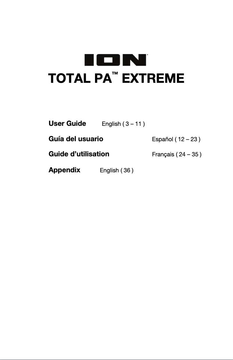 Imagen de la primera página del manual del dispositivo Total PA Extreme