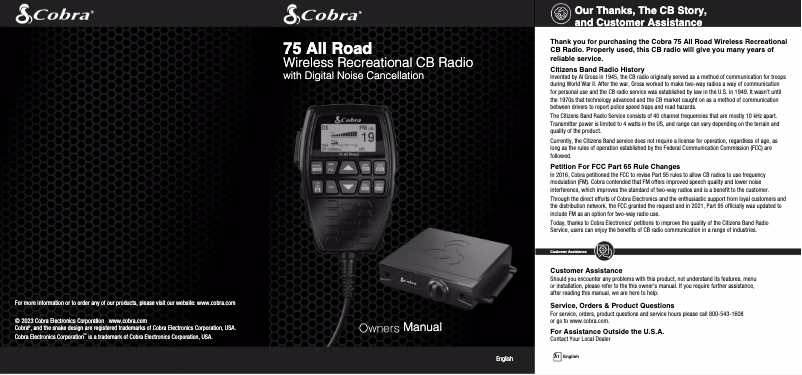 Página nº 1 - Manual de usuario Cobra 75 All Road