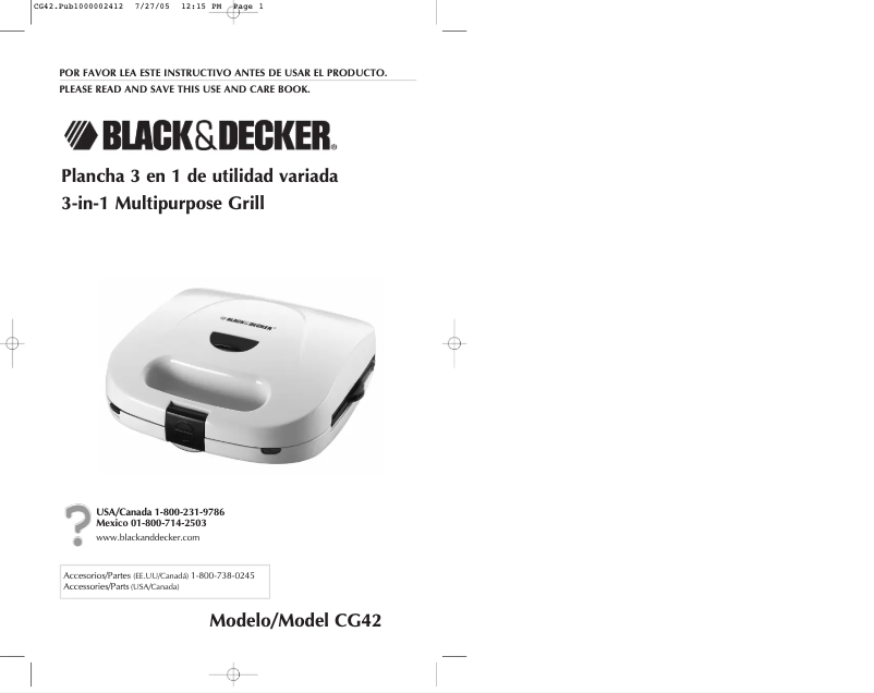 Página nº 1 - Manual de usuario Black & Decker CG42