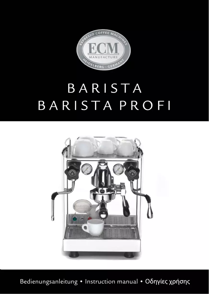 Imagen de la primera página del manual del dispositivo Barista