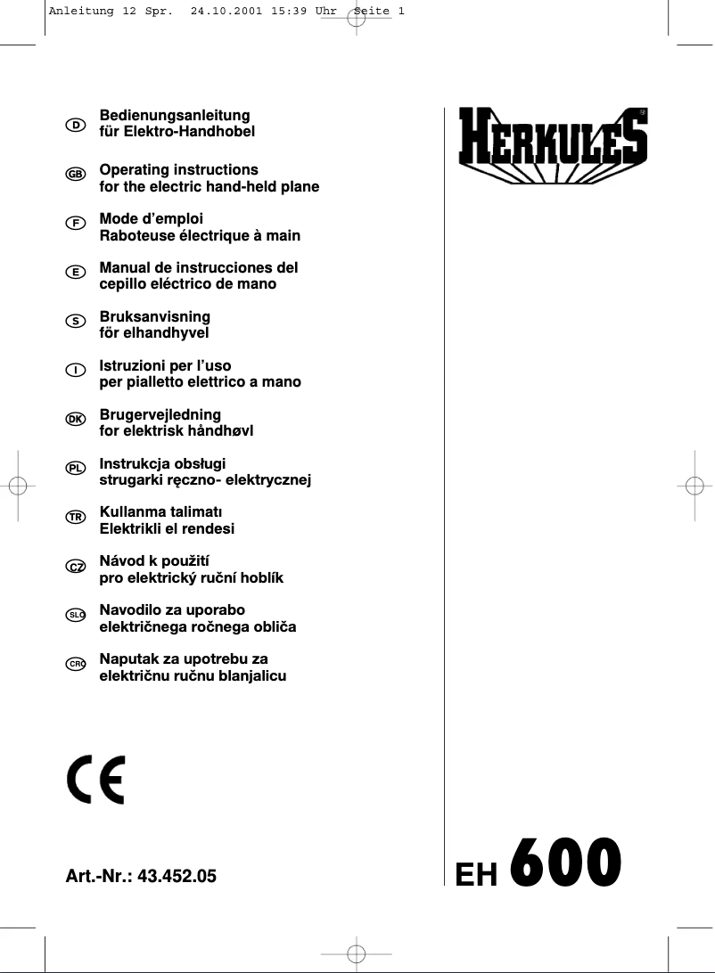 Página 1 del manual Manual de usuario Herkules EH 600