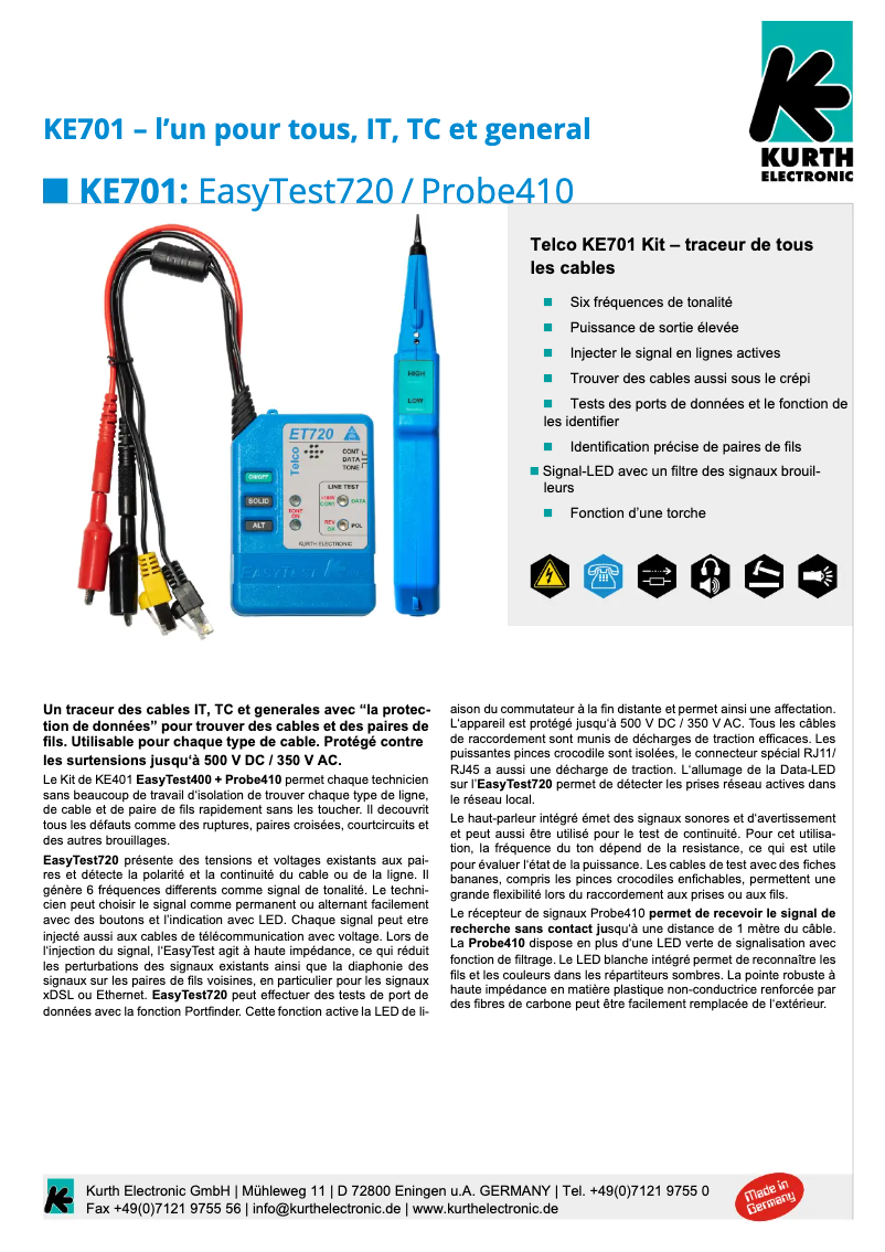 Imagen de la primera página del manual del dispositivo KE701