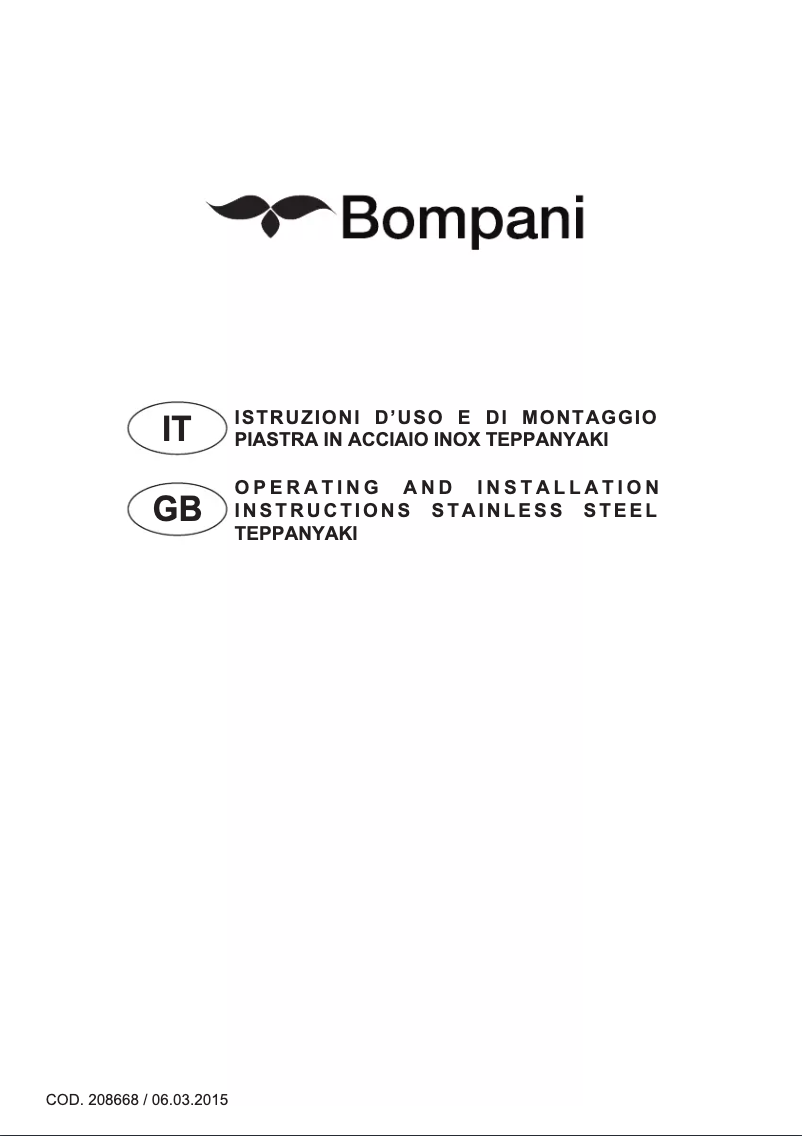 Página 1 del manual Manual de usuario Bompani BO267RC/E