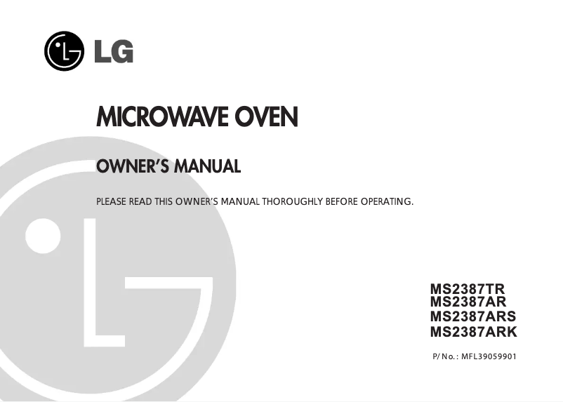 Página nº 1 - Manual de usuario LG MS2387ARK