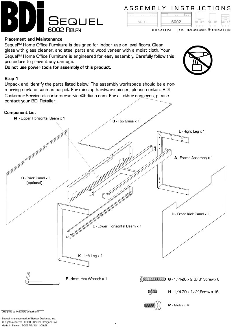 Imagen de la primera página del manual del dispositivo Sequel 6002