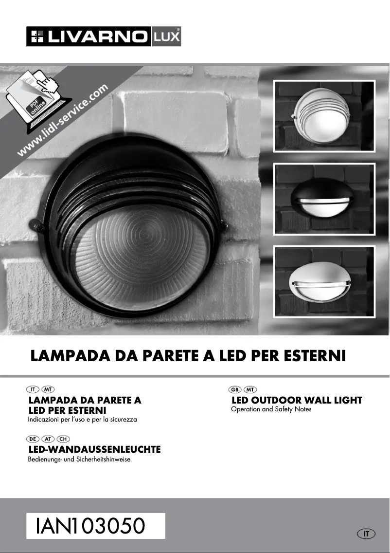 Imagen de la primera página del manual del dispositivo IAN 103050