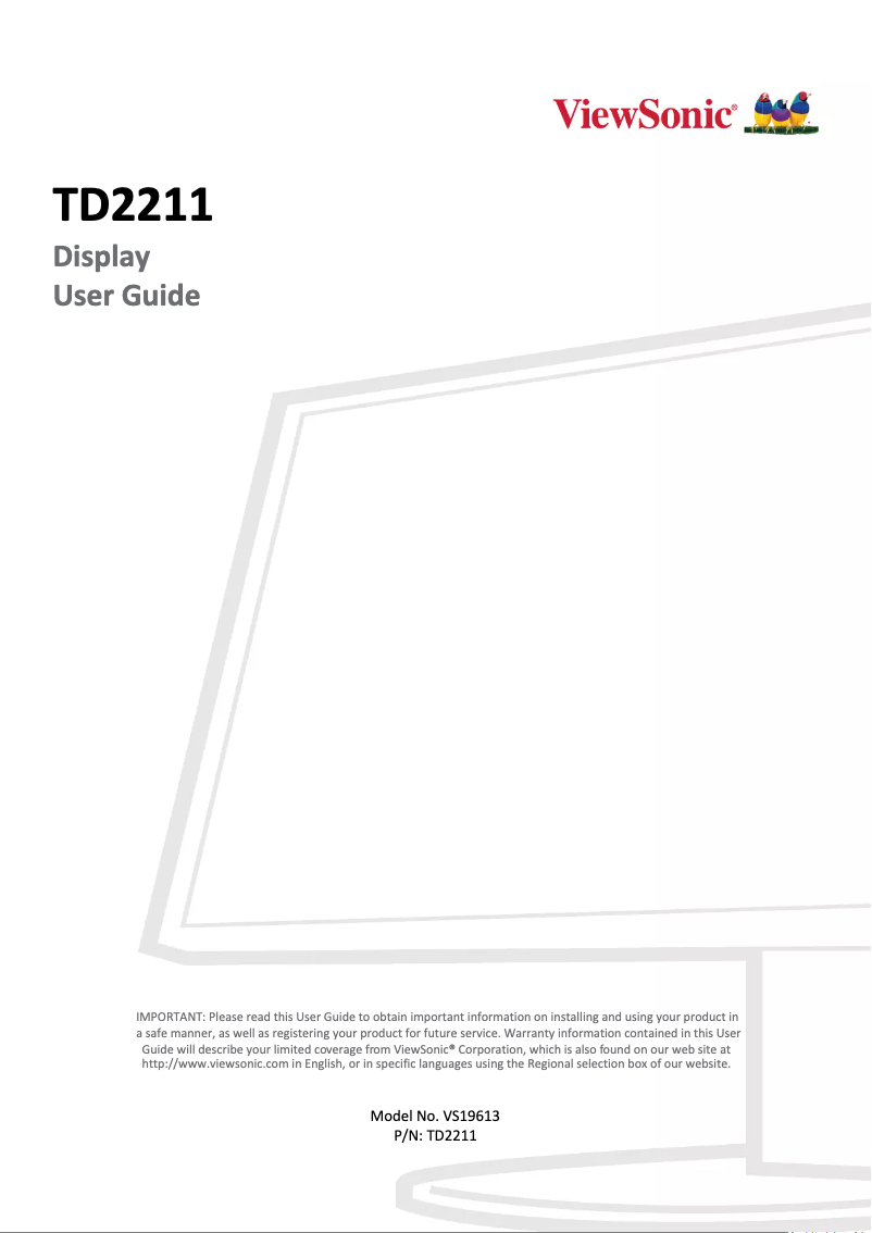 Imagen de la primera página del manual del dispositivo TD2211