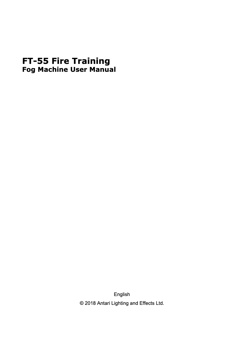 Página 1 del manual Manual de usuario Antari FT-55