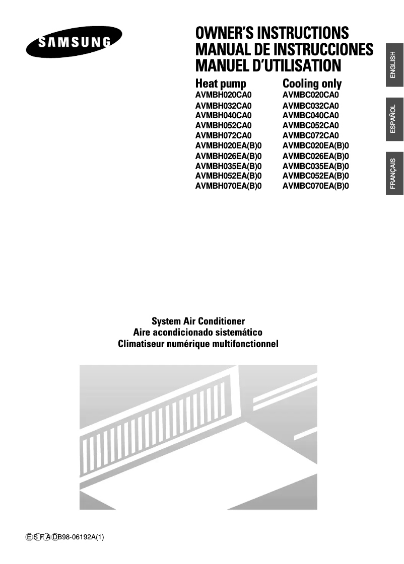 Imagen de la primera página del manual del dispositivo AVMBH020EA0