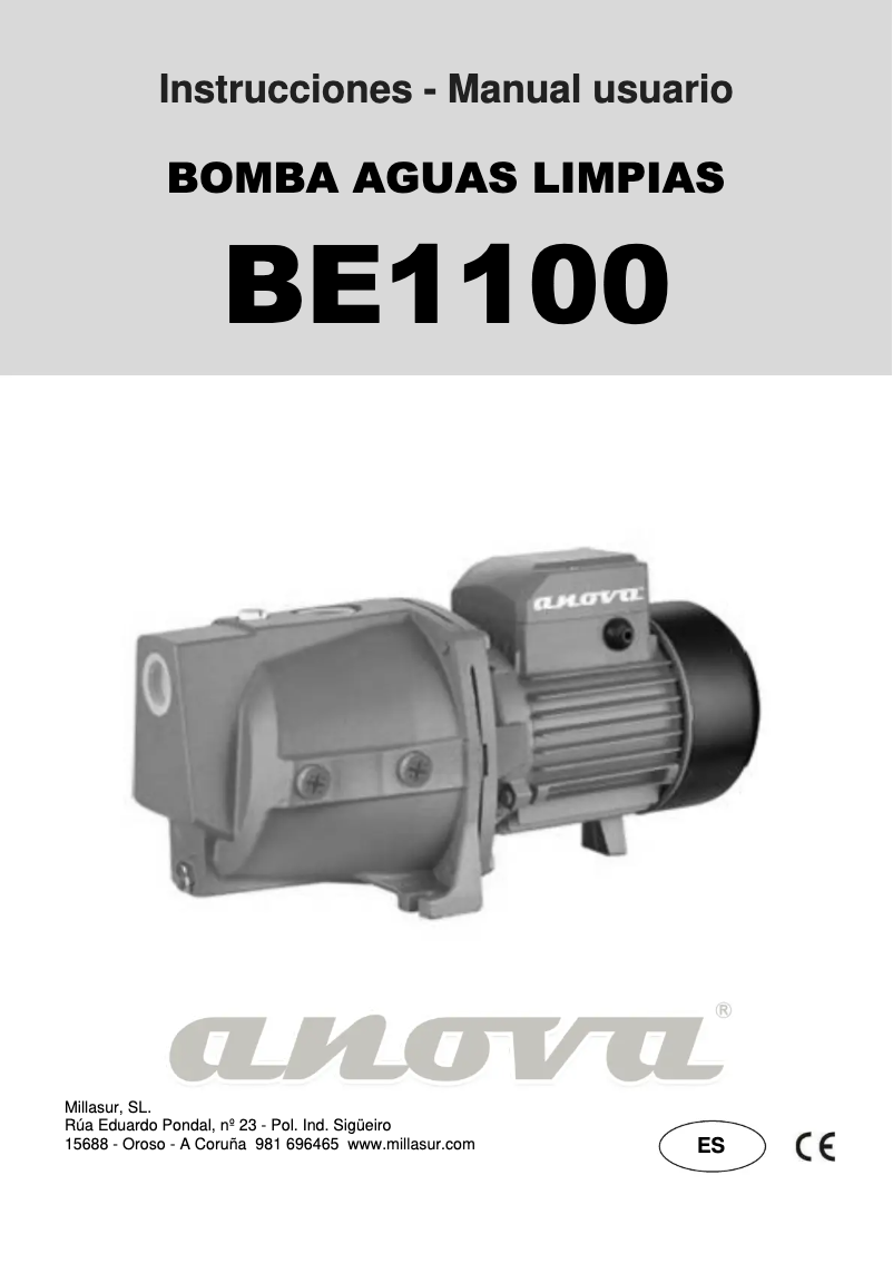 Página nº 1 - Manual de usuario Anova BE1100