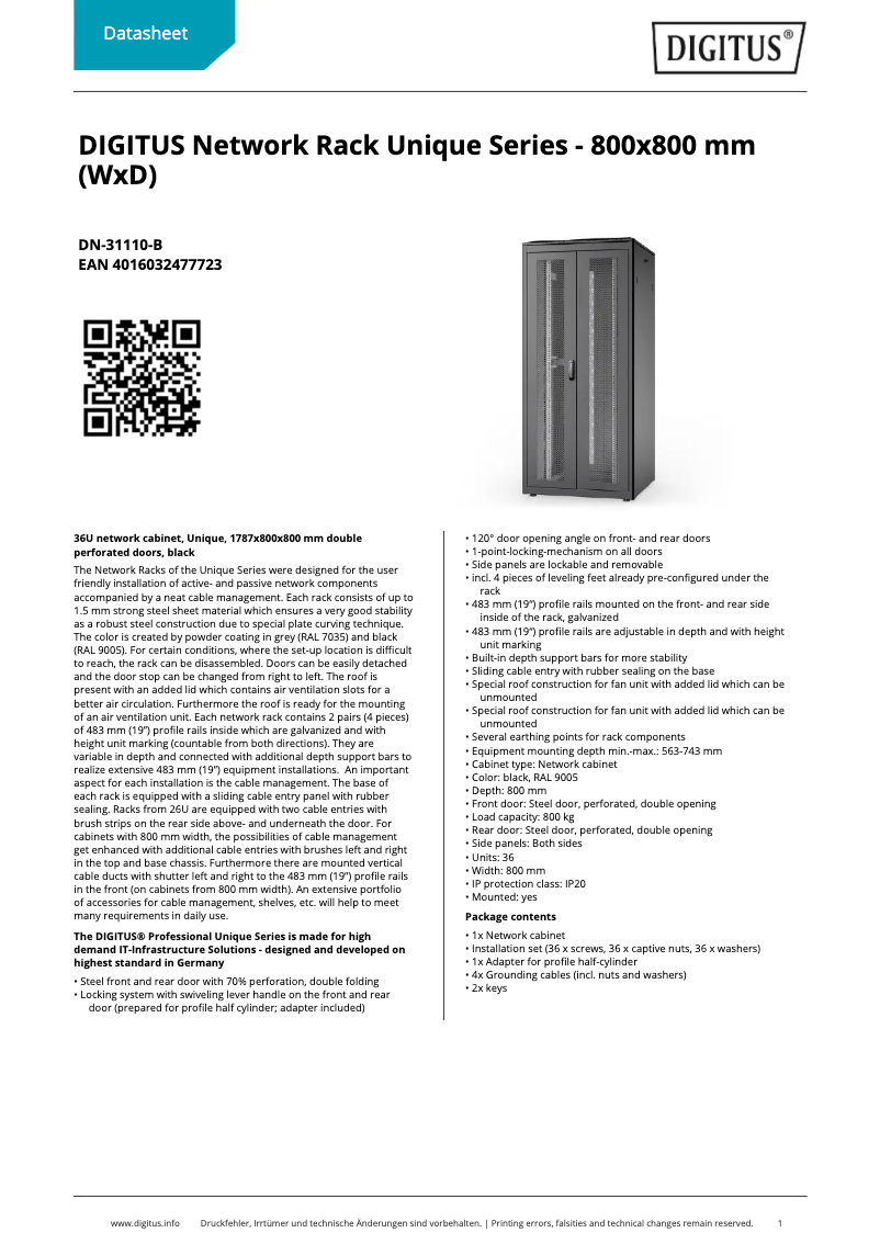 Imagen de la primera página del manual del dispositivo DN-31110-B