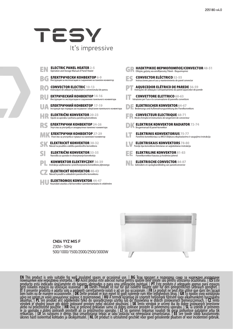 Página 1 del manual Manual de usuario Tesy CN04 300 MIS F