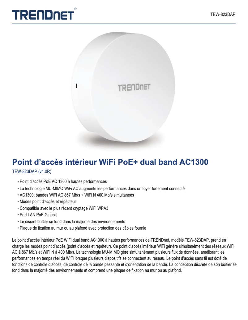 Imagen de la primera página del manual del dispositivo TEW-823DAP