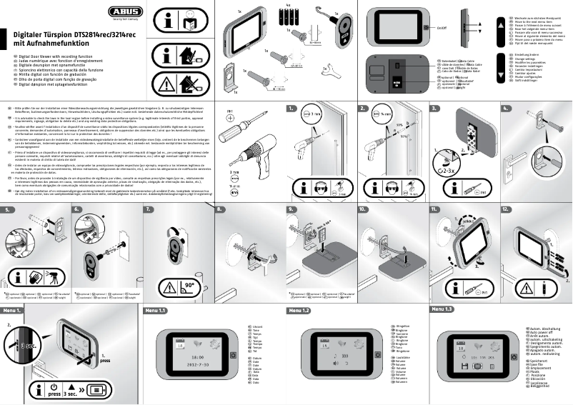 Página 1 del manual Instrucciones / montaje Abus DTS3214rec