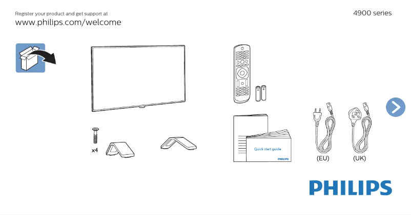 Imagen de la primera página del manual del dispositivo 49PUH4900