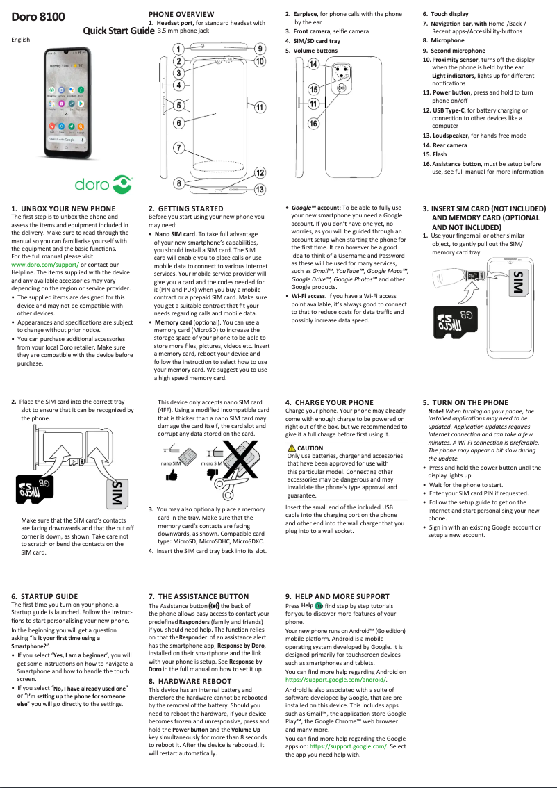 Imagen de la primera página del manual del dispositivo 8100
