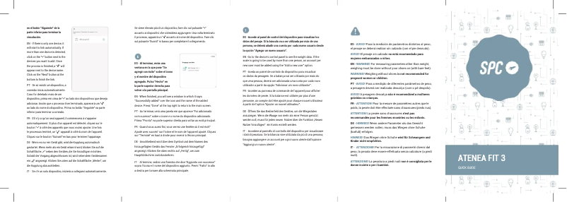 Imagen de la primera página del manual del dispositivo Atenea Fit 3