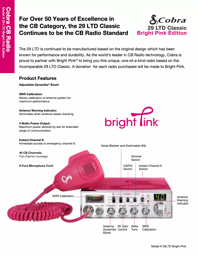 Página nº 1 - Ficha técnica Cobra 29 LTD Classic