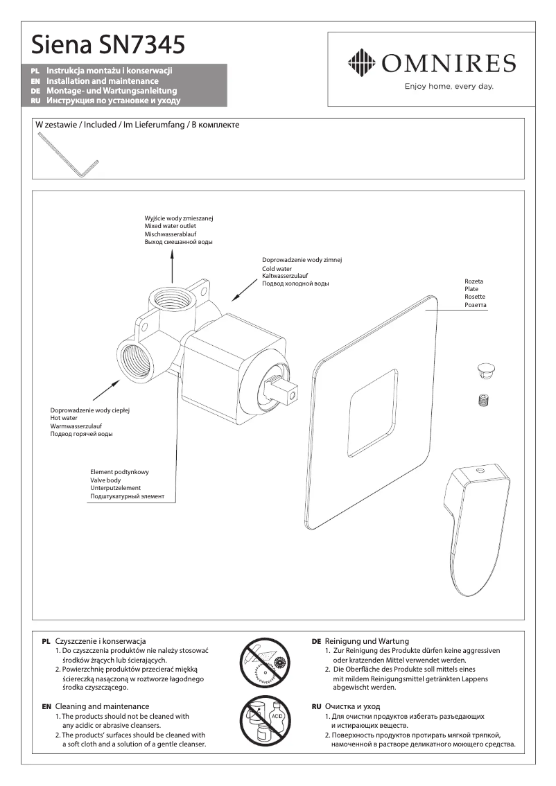 Imagen de la primera página del manual del dispositivo Siena SN7345