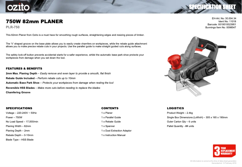 Imagen de la primera página del manual del dispositivo PLR-750