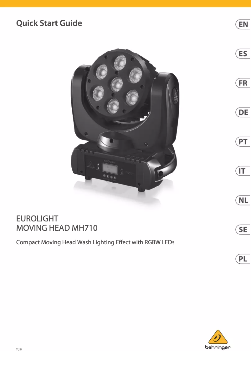 Imagen de la primera página del manual del dispositivo Eurolight Moving Head MH710