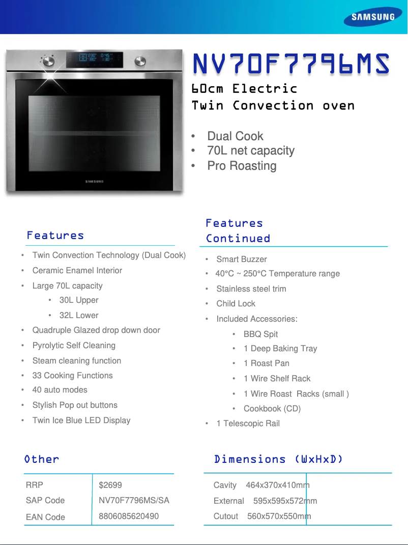 Imagen de la primera página del manual del dispositivo NV70F7796MS