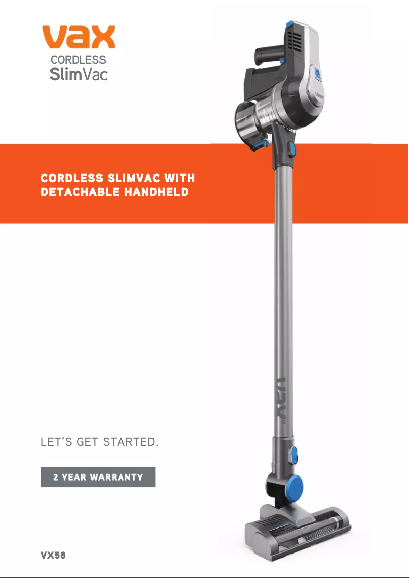 Página nº 1 - Manual de usuario Vax VX58