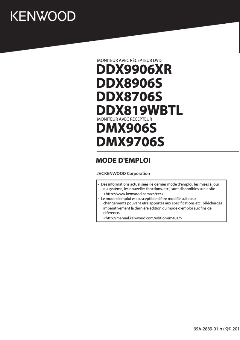 Página 1 del manual Manual de usuario Kenwood Excelon DDX9906XR