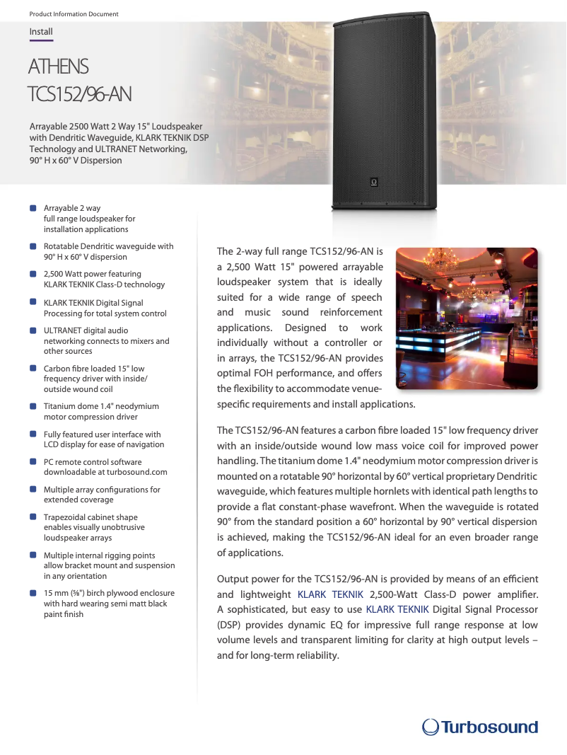 Imagen de la primera página del manual del dispositivo TCS152/96-AN