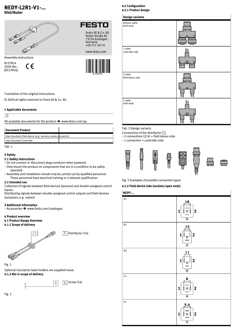 Imagen de la primera página del manual del dispositivo NEDY