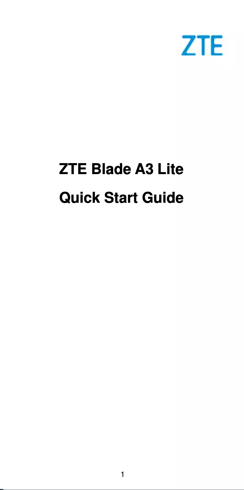 Página nº 1 - Manual de usuario ZTE Blade A3 Lite