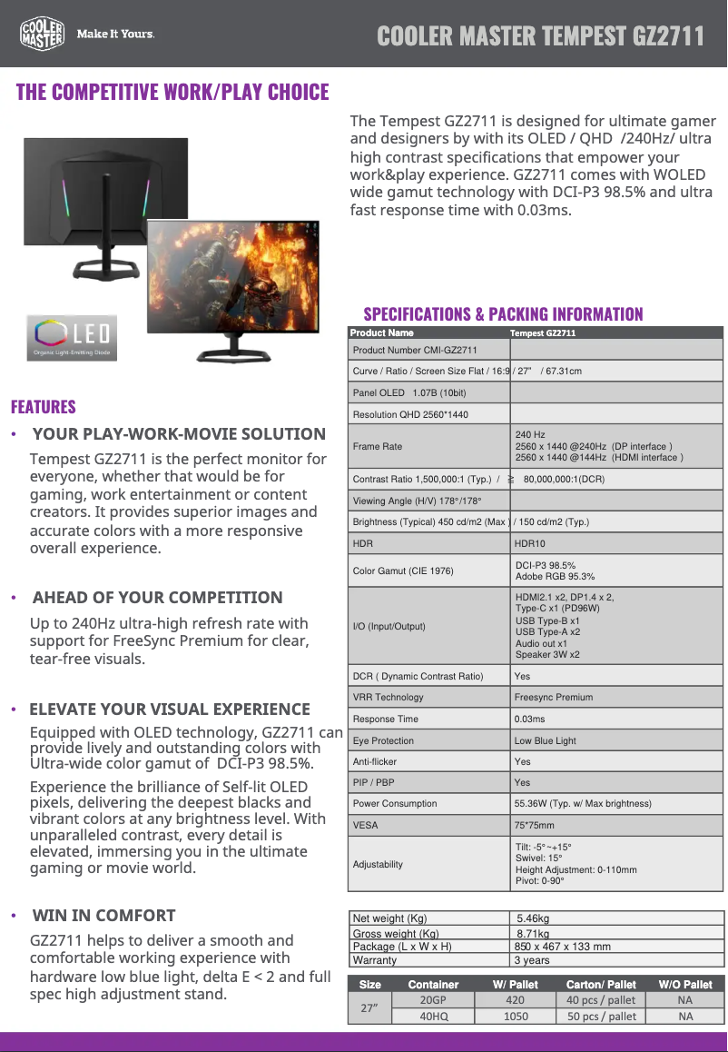 Imagen de la primera página del manual del dispositivo GZ2711