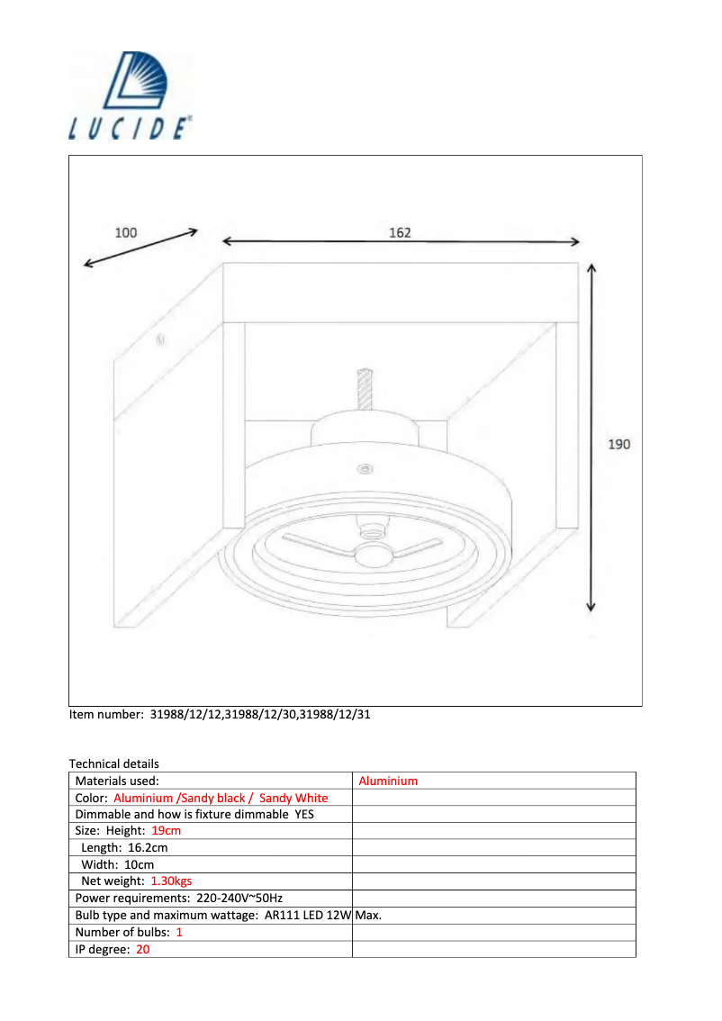 Imagen de la primera página del manual del dispositivo Zett-LED