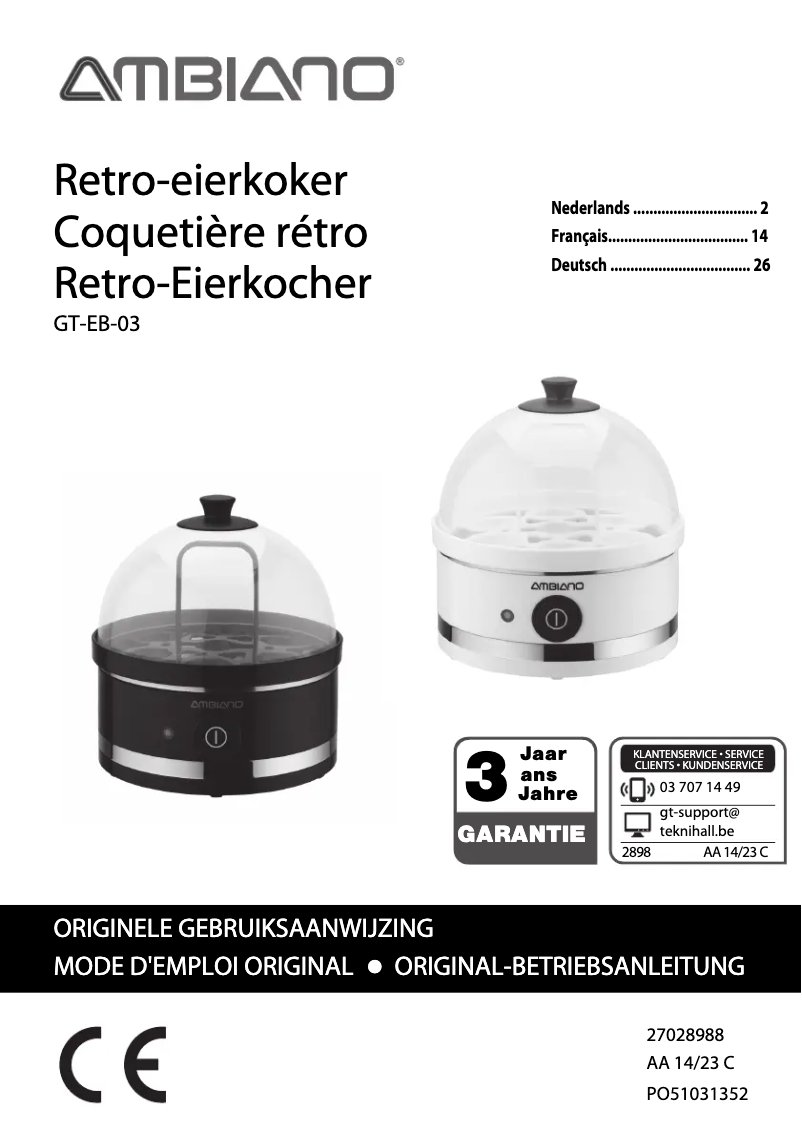 Página 1 del manual Manual de usuario Ambiano GT-EB-03