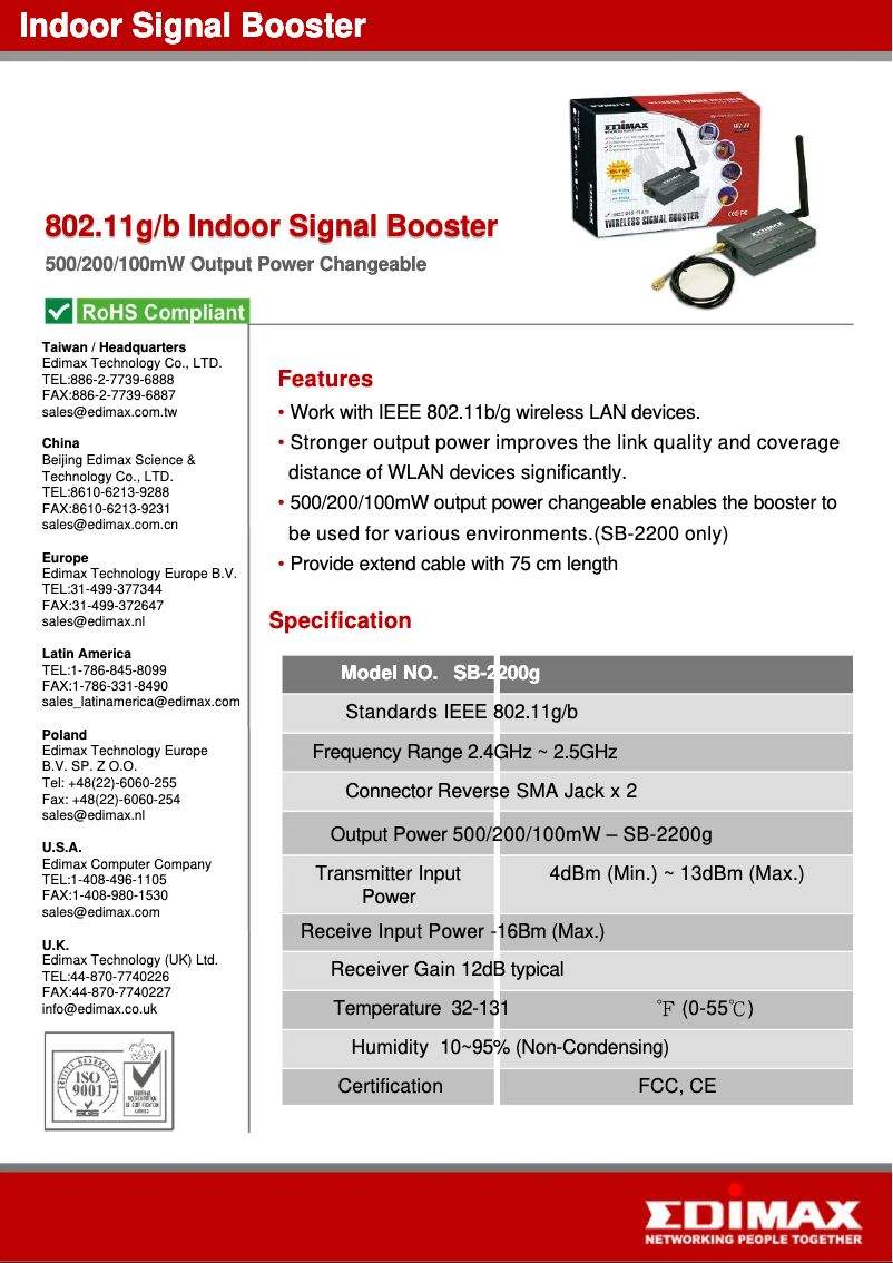 Página nº 1 - Manual de usuario Edimax SB-2200g