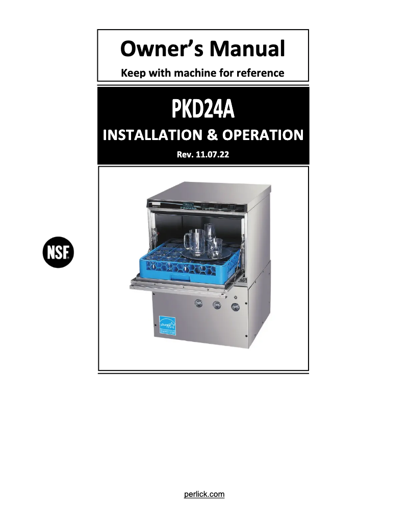 Página nº 1 - Manual de usuario Perlick PKD24A