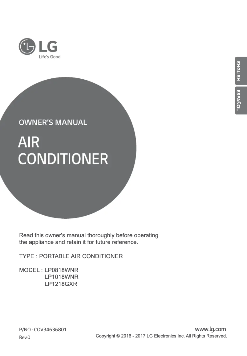 Imagen de la primera página del manual del dispositivo LP1018WNR