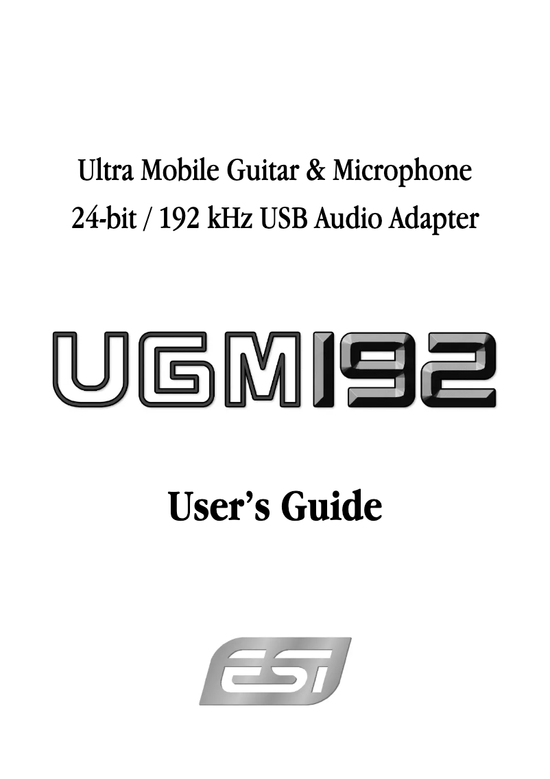 Página 1 del manual Manual de usuario ESI UGM192