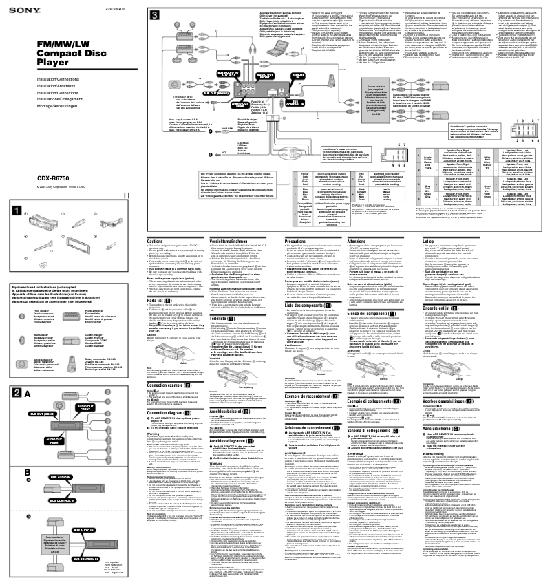 Imagen de la primera página del manual del dispositivo CDX-R6750
