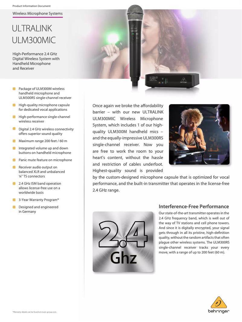 Imagen de la primera página del manual del dispositivo Ultralink ULM300MIC