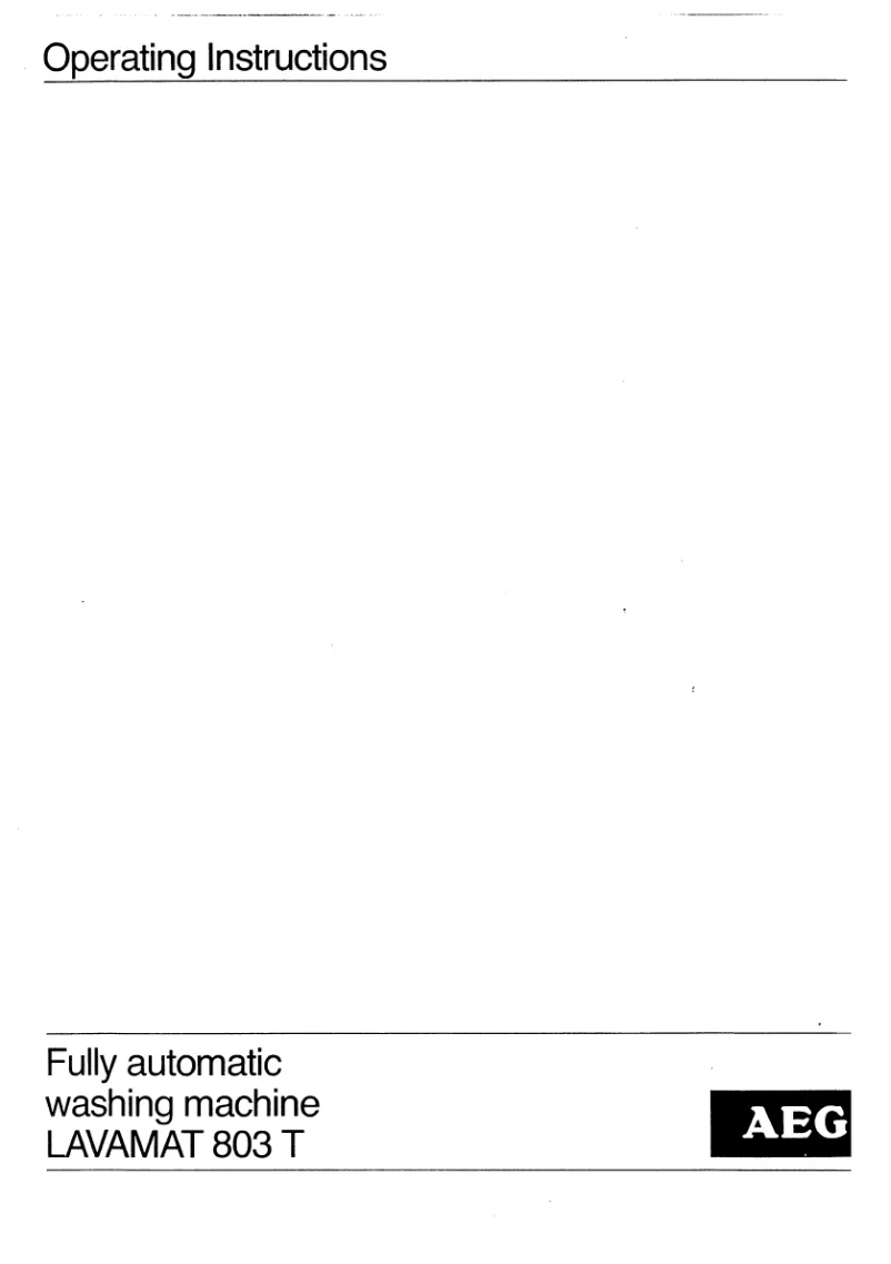 Página 1 del manual Manual de usuario AEG Lavamat 803T