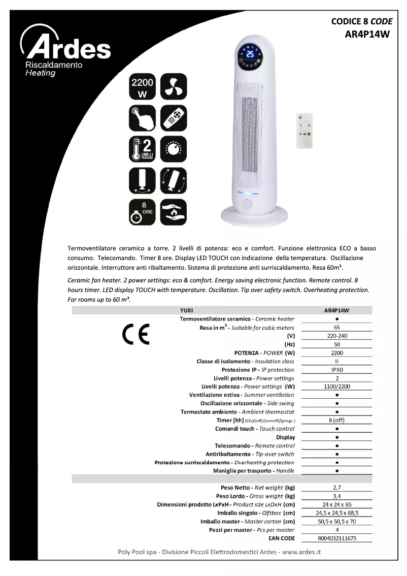 Imagen de la primera página del manual del dispositivo AR4P14W