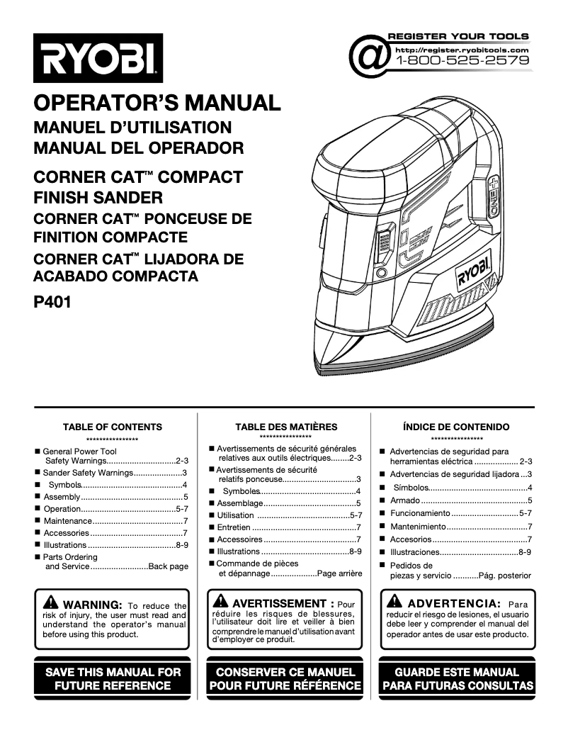 Imagen de la primera página del manual del dispositivo P401