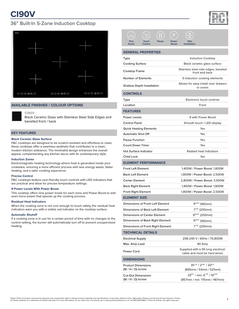 Imagen de la primera página del manual del dispositivo CI90V