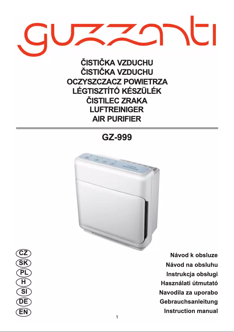 Imagen de la primera página del manual del dispositivo GZ-999