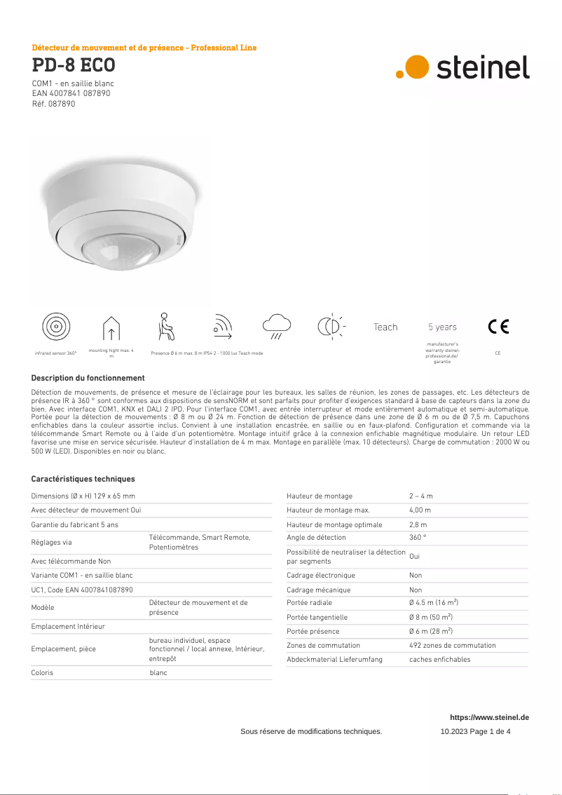 Imagen de la primera página del manual del dispositivo PD-8 ECO COM1