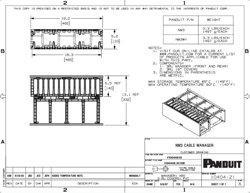 Imagen de la primera página del manual del dispositivo NM3