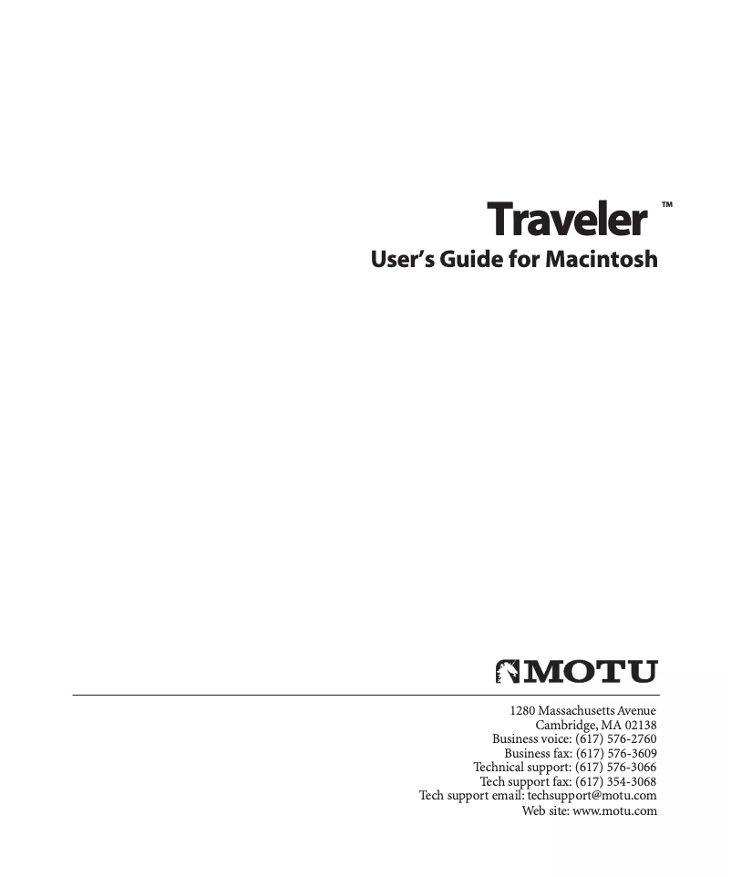 Página nº 1 - Manual de usuario Motu Traveler
